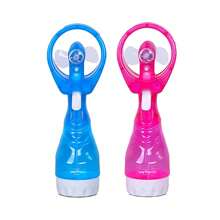 Compact Handheld Battery-Operated Personal Water Spray Fan - Available In Blue Or Pink - Ideal For Outdoor Activities, Travel, And Hot Weather Relief
