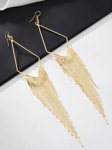 Vintage Luxurious Exquisite Boho Geometric Fringed Pendant Stud Earrings For Woman Summer Daily Beach Vacation Music Festival Party ,Gift For Her