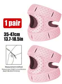 1 Pair-Adjustable Elastic Patella Knee Brace For Knee Discomfort, Knee Compression Sleeve Knee Brace, Workout Knee Pads For Women And Men-Suitable For Basketball, Tennis, Fitness, Running-10cm/4in Above Knee Circumference:30-56cm/12-22in, Black/ Grey Gym Accessories Knee Support Sports Knee Pads Gym Knee Pads