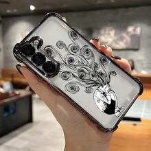 Funda de Teléfono de Manga de Horror Japonés con Chica de Pelo Rizado para Samsung S25 S24 S23 S22 S21 FE Ultra Plus 4G 5G, Resistente a Impactos, Transparente y Suave - Colores mixtos - Ver 3