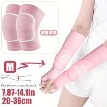1 set - 1 paire de manchettes de bras pour le volleyball + 1 paire de manches de genou épaisses en éponge. Manches de bras avec coussinets et trou pour le pouce, adaptées pour le volleyball, hommes et femmes.
