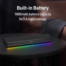 PHILIPS 适用于台式笔记本电脑的无线电脑扬声器、带彩色 LED 灯的 PC 条形音箱、带隐藏按钮音量控制的小型扬声器、适用于 Windows PC 的立体声音响