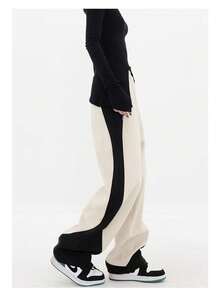Christmas Women's Joggers Yoga Lounge Pants Workout Running Clothes Outfits Contrast Track Pants,Fall And Winter Baggy Sweatpants For Women - 杏色 - 查看 4