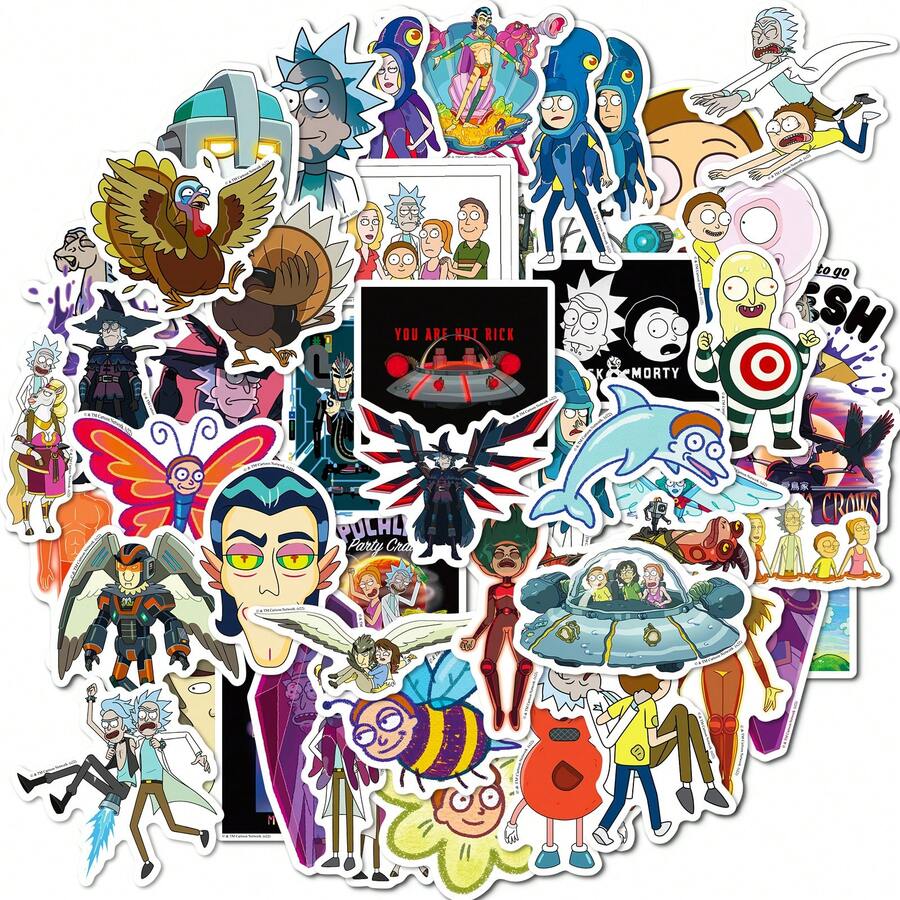 50 件实验巡演系列涂鸦贴纸，有趣的 Rick and Morty 乙烯基贴纸，适用于笔记本电脑、水瓶、返校和创意礼物 - 为演出粉丝提供的趣味贴纸