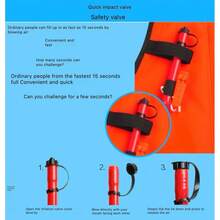 成人充气浮潜救生衣、高浮力背心、专业划船游泳钓鱼背心、便携可折叠、沙滩必需品、沙滩配件、泳池浮板