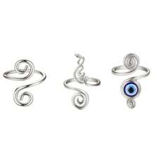 1 pieza/Set de 3 piezas Anillos de dedo ajustables para mujeres con piedras de CZ, cristales, flor y diseño de flecha abierta para joyas de pie de verano en la playa