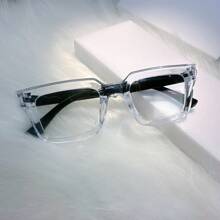 3 Pairs Men's Square Plastic Frame Retro Modern Minimalist Style Fashion Eyeglasses Set - Suitable For Family Trips, Outings, Business, Boating, Beach Parties Accessory