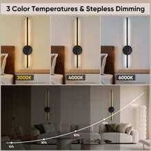 1 قطعة لامبات حائطية سوداء حديثة بريموت كنترول ، نوع شحن USB-C قابل للشحن، تركيب مغناطيسي، قابل للتعتيم وضبط درجة الحرارة اللونية، مثالية لإضاءة غرفة النوم ، المكتب ، غرفة المعيشة ، والسلالم