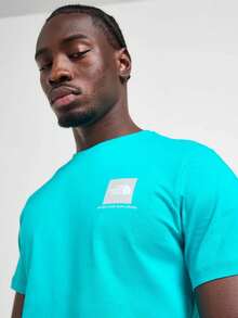 The North Face Mens M Small Box Logo T Shirt In Galactic Blue - Blue - View 3