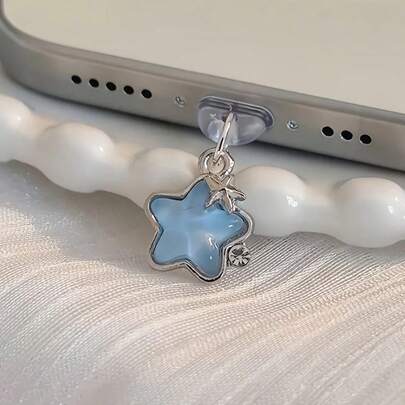 Phích cắm chống bụi cho điện thoại di động Rhinestone Star dành cho Lightning, Type-C, Cổng sạc Android, Chống bụi