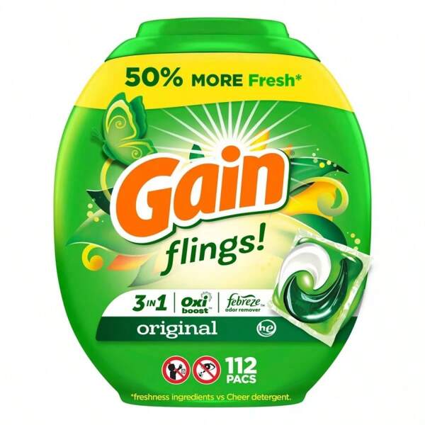 Buy One Get One Free Flings Original Scent HE Compatible Laundry Detergent Soap Pacs