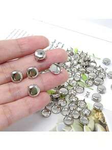 50 PCS Round Dome Rivets Spike Studs Spots Nailhead Punk Rock DIY Leather Craft For Shoes Clothing Bag Parts Decoration(Silver, 8/10/12mm) - Silver - View 5