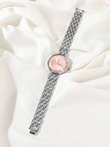 1pc Women's Fashion Minimalist Classic Casual Quartz Watch, Suitable For Everyday Use - Pink - View 4