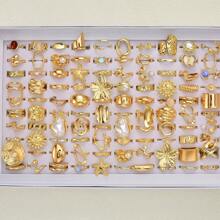 15pcs/Set Flower, Gemstone, Pearl, Star, Wrinkle, Teardrop, Glossy Textured Wide Chunky Rings, Fashion, Elegant, Vintage, Cute Design, Suitable For Holidays, Parties, Dates, Gifts, Daily Wear (Random Delivery)