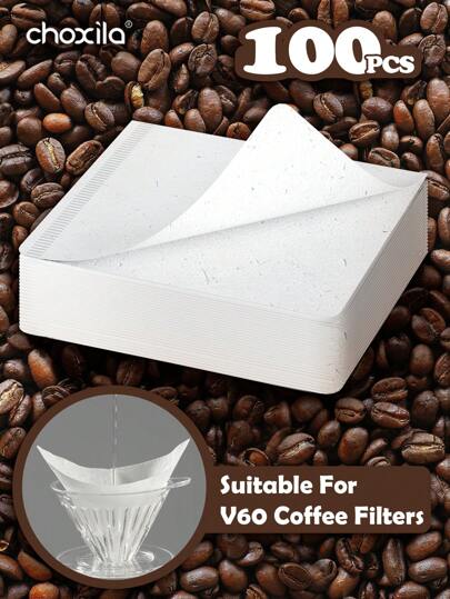 choxila 100pcs Coffee Filters, Size 01&02 White Square Coffee Filters, Disposable Filter Paper For Pour Over And Drip Coffee Maker