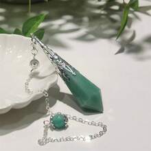 1 件天然绿色蛇纹石玉石占卜工具，抛光宝石，适合 DIY、珠宝制作和家居装饰，是情人节或地球日的理想礼物 - 彩色 - 查看 4