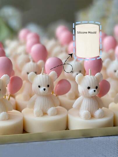 Mini Plush Bear Silicone Mold, 3D Cute Bear Candle Mold, DIY Creative Knitted Bear Making Mold, Innovative Candle Silicone Mold For Gypsum Wax Crafting