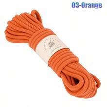 带芯棉绳，6毫米 x 5米粗花边绳，用于壁挂、植物吊架、工艺品、礼品包装和婚礼装饰的扭纹花边棉绳，米色花边绳，圣诞工艺品