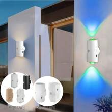 1/2 Stücke aufladbare LED Nachtlichter mit Bewegungssensor, RGB Farbverlauf Ambiente Licht, dimmbar, Innenraumleuchten, magnetische Tritthilfen, USB betrieben, tragbar, zylinderförmige, nicht abnehmbare Fassung für Flure, Nachttische, Schreibtische, Schränke und Notfälle, Flurbeleuchtung, polierte Oberfläche
