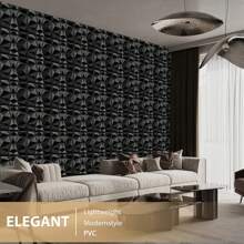 Aadesh 3D Lightweight PVC Wall Paneling, (Free Roll Of Installation Tape), For Interior Wall Decoration, Geometric Texture Patterns, For Living Room, Lobby, Bedroom, Hotel, Office, Game Room, TV Backdrop, Etc., Size 11.8 X 11.8 Inches