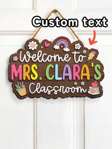 1 buah Papan Nama Guru yang Dipersonalisasi, Gantungan Pintu Guru, Tanda Selamat Datang, Dekorasi Kelas, Hadiah Kustom untuk Kembali ke Sekolah, Wisuda, Pesta Rumah Baru, Dekorasi Kantor Rumah, Estetis - MultiWarna - View 1