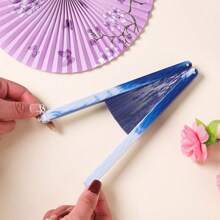 Traditioneller chinesischer faltbarer Papierfächer, nostalgische Kindheitsklassik Retro Handventilator, tragbarer kleiner runder Ventilator für den Sommer mit 360° Drehung