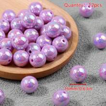 12 Stück 16mm bunte Kaugummi-runde Acrylperlen - dickwandige lose Kunststoffperlen, geeignet für DIY-Schmuckherstellung und Schlüsselanhänger-Charms, Bastelzubehör, Dekorationsperlen