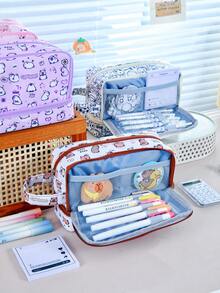 Children's Pencil Case, Stationery Bag, Pencil Box, Large Capacity Pencil Box, Handheld Pencil Box, Stationery Box, Cosmetic Bag, Cosmetic Pouch, Storage Bag , Back To School Gifts - Multicolor - View 8