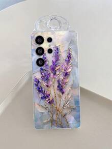 1pc Lavender Marble High Transparency Android Phone Case, Anti-Drop Anti-Scratch Anti-Fingerprint Transparent TPU Soft Shell With Precise Camera Cutout, Compatible With Samsung, Nothing, Pixel, INFINIX, Redmi Waterproof Shockproof - Clear - View 3