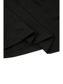 Vibrant Multicolor 'Birthday ' Graphic Tee - Casual Round Neck, Short Sleeve, Machine Washable Women's Top - Black With Colorful Letter Print - Black - View 3