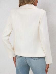 Women's Elegant Casual/Work Solid Color Double-Breasted Blazer Jacket, Spring/Autumn