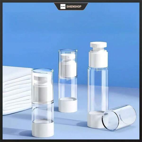 Kit 3 Frascos 15ML/30ML/50ML Recarregáveis Mini Frascos de Loção e Perfume Vácuo Plástico Com Válvula Pump Transparente
