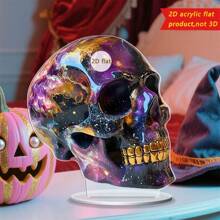 Halloween Skull Decor 2D Flat Acrylic Skeleton Head Decorations Tabletop Ornaments For Home Holiday Party