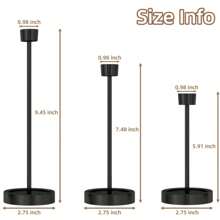 Portavelas, Juego de portavelas de metal para mesa, Portavelas de vela negra para decoración del hogar en el Día de Acción de Gracias y Navidad