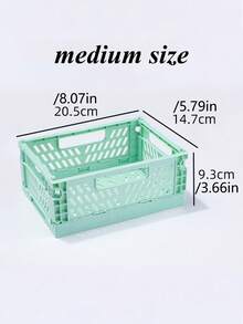 1pc Mini Foldable Storage Basket, Desktop Organizer Box, Portable Multi-Function Solid Color Storage Bin For Home/Dorm