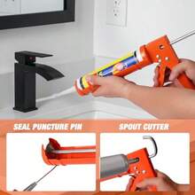 ValueMax Caulking Gun And Caulk Removal Kit 10oz Smooth Silicone Caulking Gun With Caulk Remover Tool 10:1 Thrust Ratio Sealant Finishing Tool Grout Scraper For Caulking Filling Sealing - As Pic - View 5