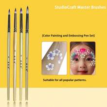 Juego de 14 brochas profesionales para pintura facial realizadas con cerdas de nailon. Este conjunto es apto tanto para pintura facial como corporal. Es compatible con pinturas acrílicas, de aceite y acuarela, y se puede utilizar para pintura facial, arte de uñas, micro detalles y pintura de rocas. Útiles escolares, de vuelta al colegio