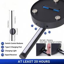 1 قطعة لامبات حائطية سوداء حديثة بريموت كنترول ، نوع شحن USB-C قابل للشحن، تركيب مغناطيسي، قابل للتعتيم وضبط درجة الحرارة اللونية، مثالية لإضاءة غرفة النوم ، المكتب ، غرفة المعيشة ، والسلالم