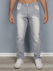 Men's Slim Fit Premium Lycra Jeans Direct From The Factory Black GREY Wash