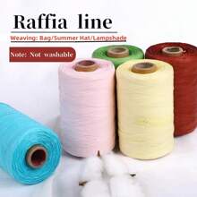 1 Rollo / 300m / 145g / 3mm de Ancho Hilo de papel de rafia para manualidades hechas a mano como sombreros, bolsos, pantallas de lámpara (Nota: Los productos hechos de papel de rafia son artesanías. No se pueden lavar.)