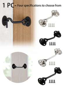 Gancio anti-vento in acciaio inossidabile nero, accessori per gancio per finestra rinforzato, accessori per gancio per finestra, gancio in acciaio inossidabile, accessori per gancio per finestra rinforzato con un aspetto elegante, semplice e pratico, che aggiunge privacy a qualsiasi porta scorrevole, perfetto per fissare la posizione di porte, cancelli e finestre, adatto per bloccare strappi, porte di capanni o finestre che si aprono