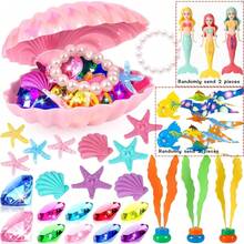 Mermaid Toy - Diving Toy With Shell Treasure Chest, Swimming Pool Game, Summer Water Play Gift Set, For Kids, Toddlers, Girls, Boys