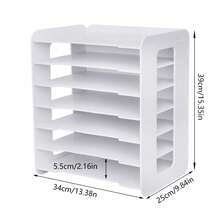 WUPYI2018 HaroldDol Büro-Papier-Organizer 7-Tier für Schreibtisch Aktenhalter Desk Letter Tray weiß Office Schreibtisch-Organizer - Weiss - Übersicht 2
