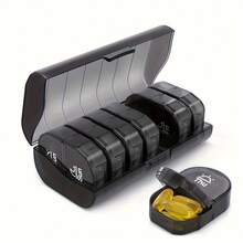 Weekly Pill Organizer 2 Times A Day, AM PM Pill Box 7 Day With One-Side Large Opening Design For Easy Filling, Portable Travel Pill Case For Medication, Vitamins, Fish Oils, Supplements