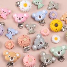 2pcs Essential Silicone Beads And Clips Set For Jewelry Making - DIY Focal Beads Charms, Craft Supplies To Make Bracelets, Keychains, Lanyards, Pendants