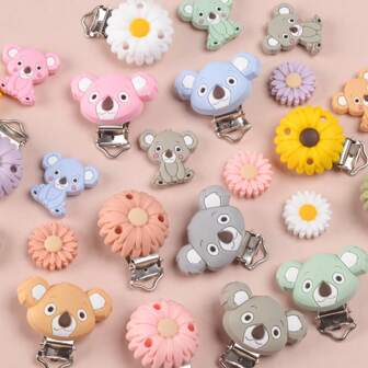 2pcs Essential Silicone Beads And Clips Set For Jewelry Making - DIY Focal Beads Charms, Craft Supplies To Make Bracelets, Keychains, Lanyards, Pendants