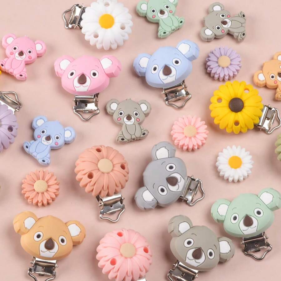 2pcs Essential Silicone Beads And Clips Set For Jewelry Making - DIY Focal Beads Charms, Craft Supplies To Make Bracelets, Keychains, Lanyards, Pendants