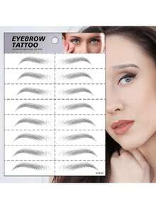1pc 6D Eyebrow Tattoos Sticker, Semi-Permanent Waterproof Eyebrow Tattoo, Makeup Eyebrow Sticker
