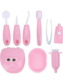 1 件牙医工具模型，9 件套装儿童角色扮演牙医检查牙齿模型套装牙医角色扮演用品玩具 - 彩色 - 查看 5