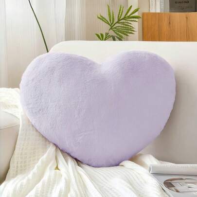 情人节心形抱枕，柔软粉色心形靠垫，可爱仿兔毛装饰枕，完美适用于情人节卧室、沙发、床和其他家居装饰，是送给爱人的情人节礼物。